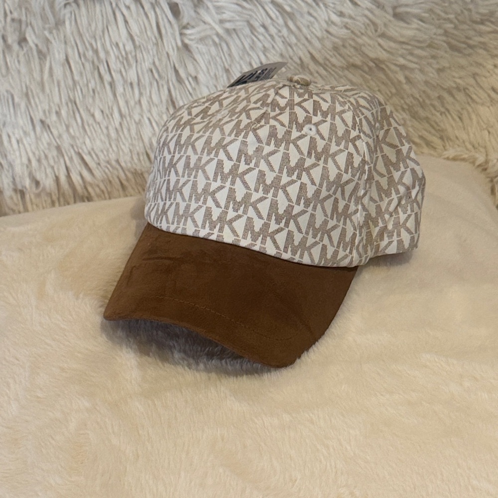 Michael Kors Brown and Cream Logo Cap